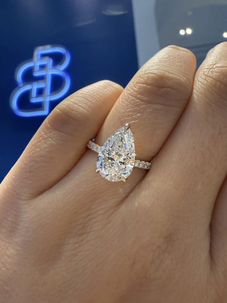 Cascade Pavé Regal Tulip Hidden Halo Lab-Grown Diamond Ring