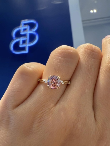 [RTEWPBD4RD-Y1] Enchanted Wisteria Peek-a-Boo Fancy Vivid Pink Lab-Grown Diamond Ring
