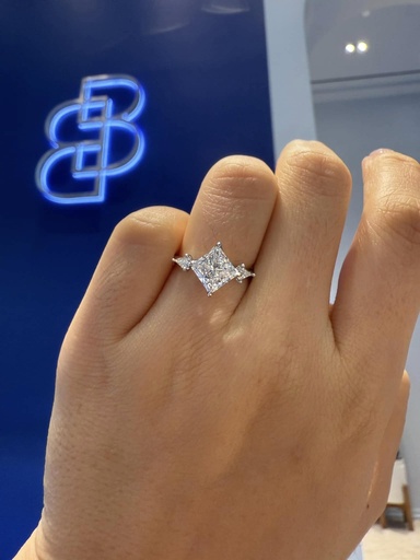[RTGAC4PR-W1] Glacier Aura Regal Tulip Princess Cut Lab-Created Diamond Ring